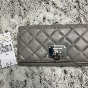 Michael Kors Pearl Gray Quilted Wallet